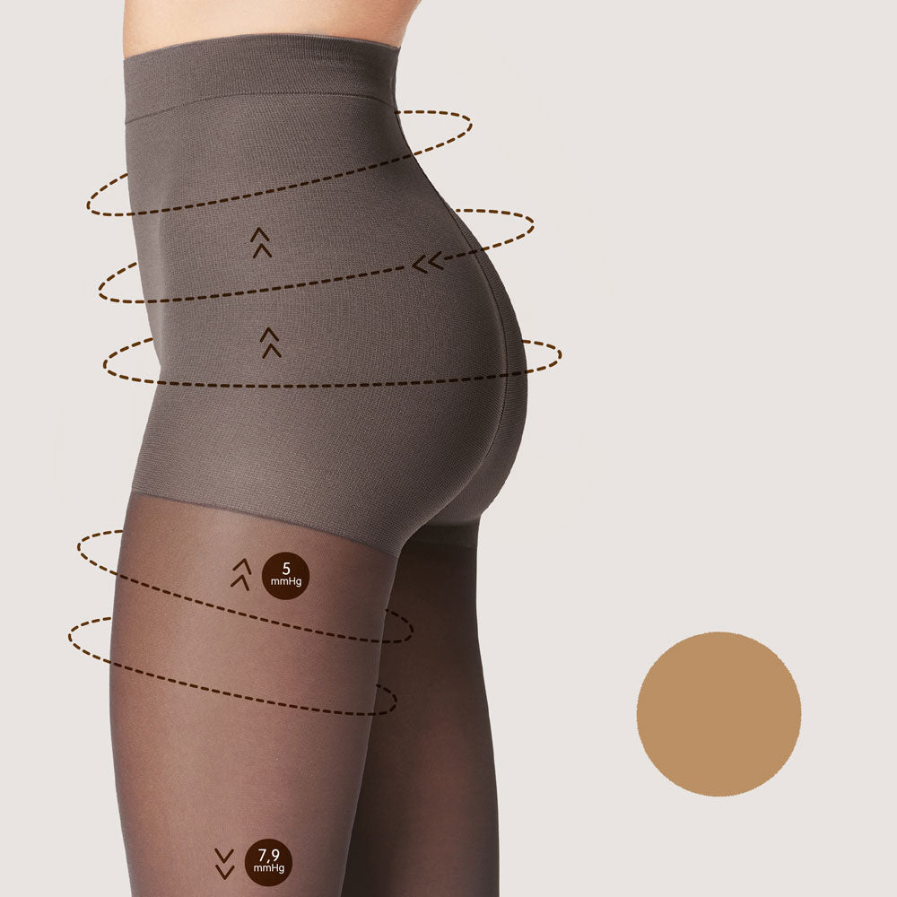 zeķubikses ar augstu malu un formējošu efektu, dabiski brūns, elorelle