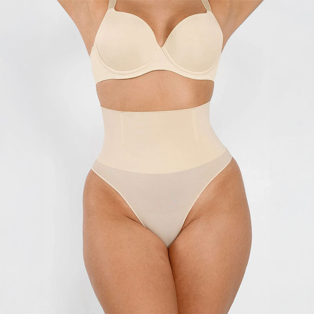 Videi draudzīgas bezšuvju T-stringa biksītes ar zemo jostasvietu – pārstrādāts neilons, sieviešu shapewear.