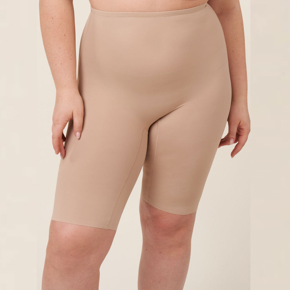 beige shaping shorts elorelle h&n nathalie, front view uop close
