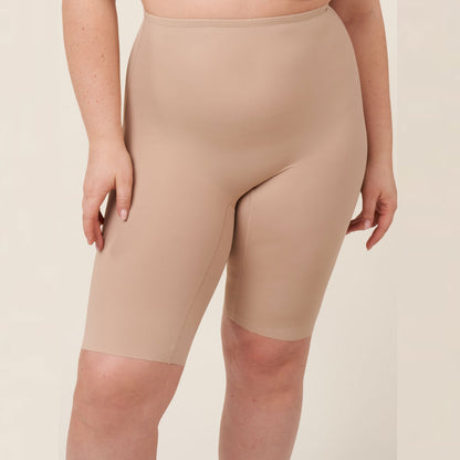 beige shaping shorts elorelle h&n nathalie, front view uop close